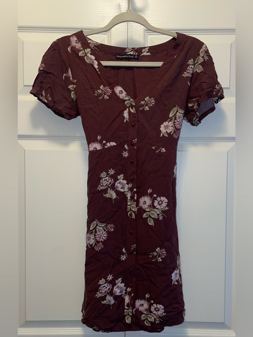 Abercrombie & Fitch Burgundy Floral Mini Dress